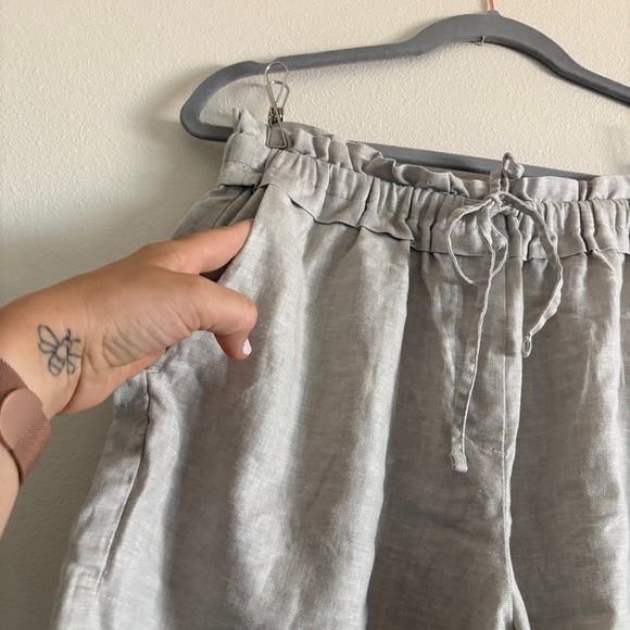 Reiss Lacey Linen Blend Pull On Shorts in Gray Size 4 - Picture 7 of 13